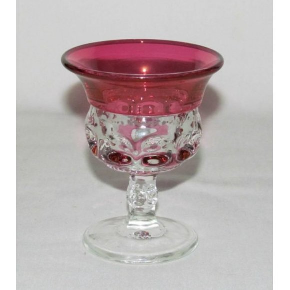 U.S. Glass KINGS CROWN Ruby Stained Low Flared Cocktail Goblet (Double Flashed) - Picture 1 of 2